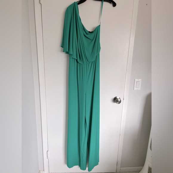 BCBG MaxAzria One Shoulder Wide Leg Jumpsuit - Picture 6 of 11